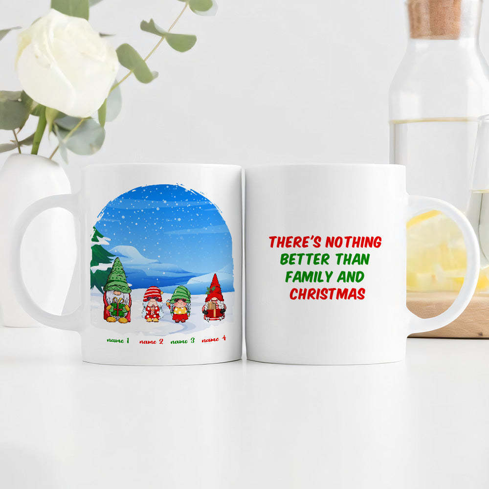 Christmas Family Coffee Mug Personalized Gnome Christmas Gift - Get Photo Blanket