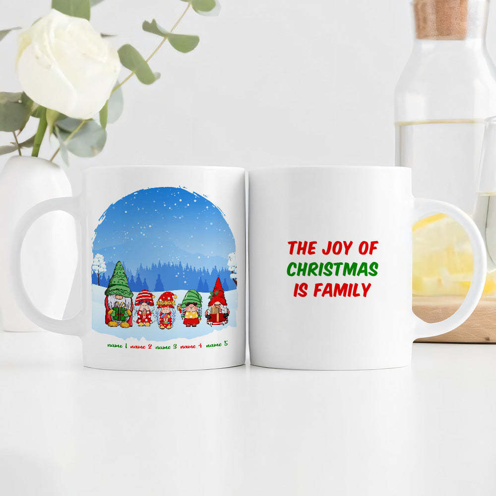 Christmas Family Coffee Mug Personalized Gnome Christmas Gift - Get Photo Blanket