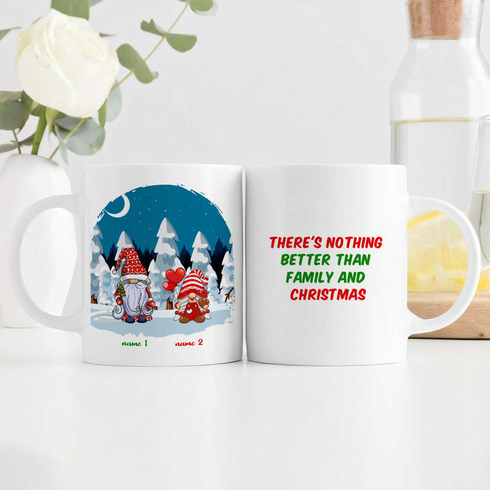 Christmas Family Coffee Mug Personalized Gnome Christmas Gift - Get Photo Blanket