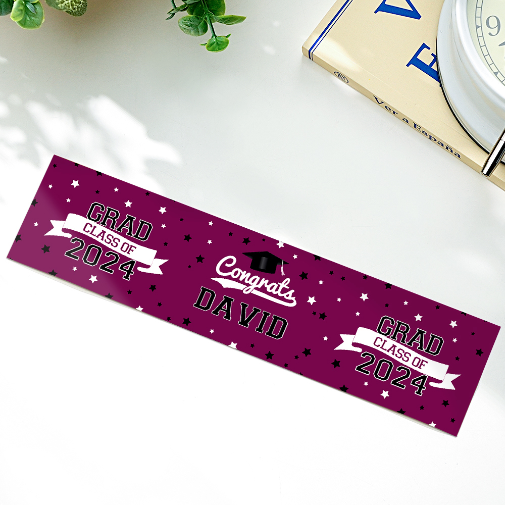Personalized Class of 2024 Waterproof Graduation Water Bottle Labels Stickers with Name Set of 20 Gift for Graduates