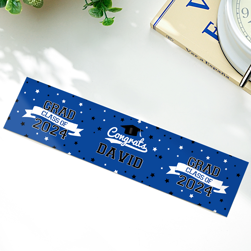 Personalized Class of 2024 Waterproof Graduation Water Bottle Labels Stickers with Name Set of 20 Gift for Graduates