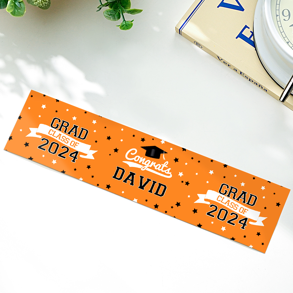 Personalized Class of 2024 Waterproof Graduation Water Bottle Labels Stickers with Name Set of 20 Gift for Graduates