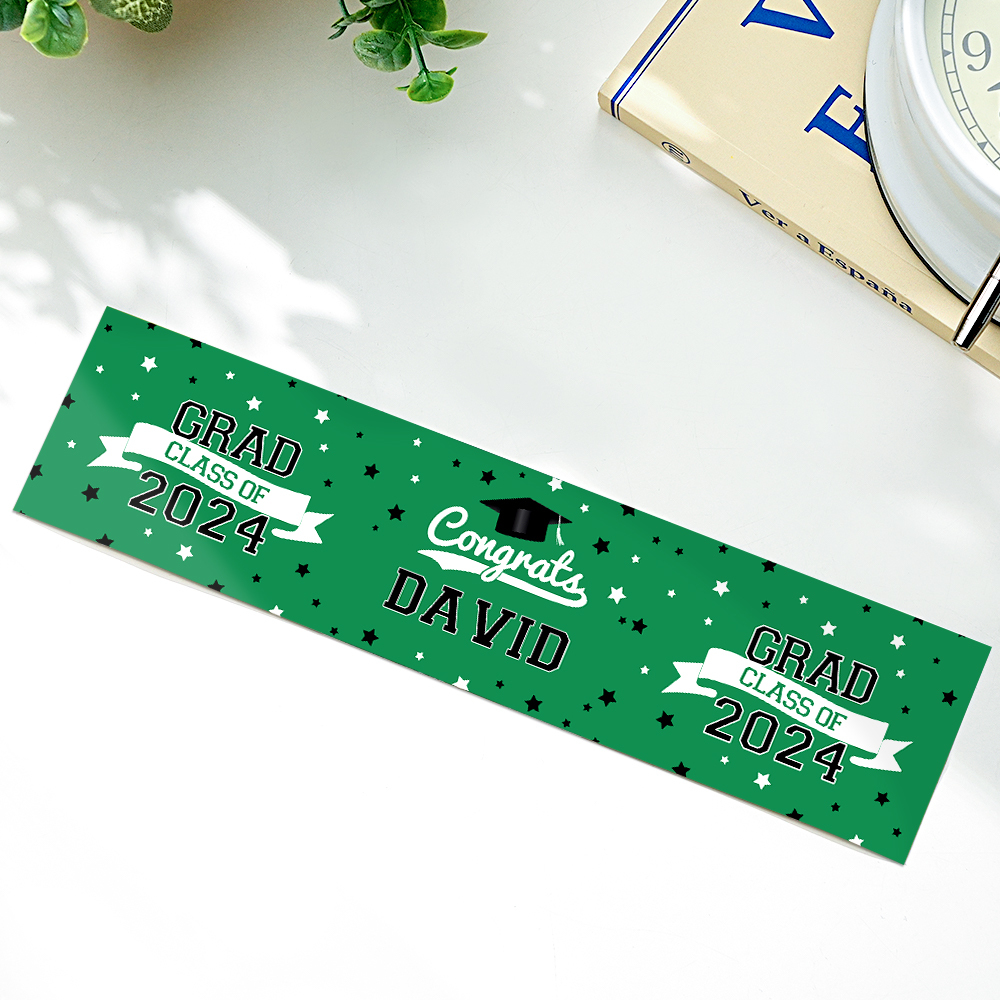 Personalized Class of 2024 Waterproof Graduation Water Bottle Labels Stickers with Name Set of 20 Gift for Graduates