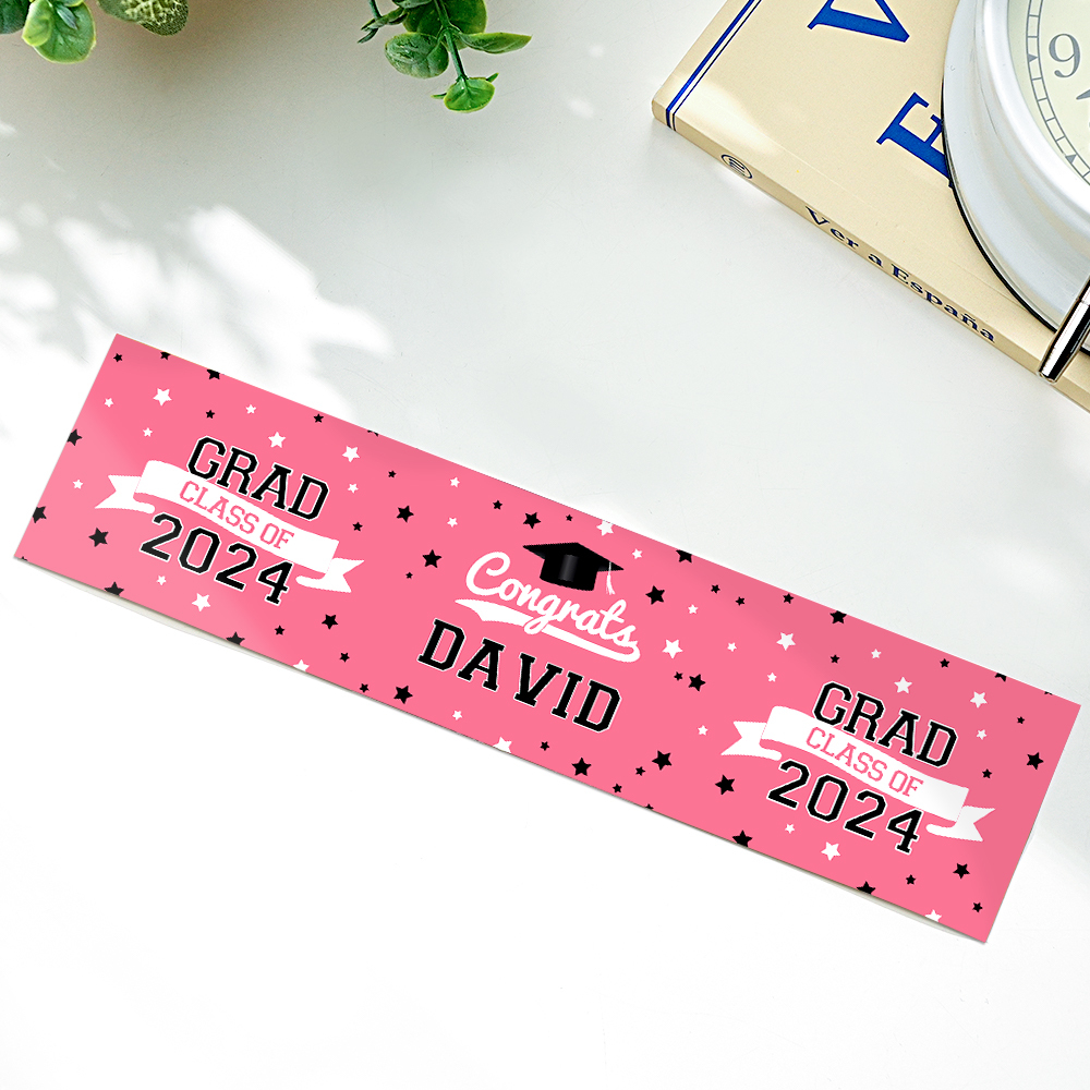 Personalized Class of 2024 Waterproof Graduation Water Bottle Labels Stickers with Name Set of 20 Gift for Graduates