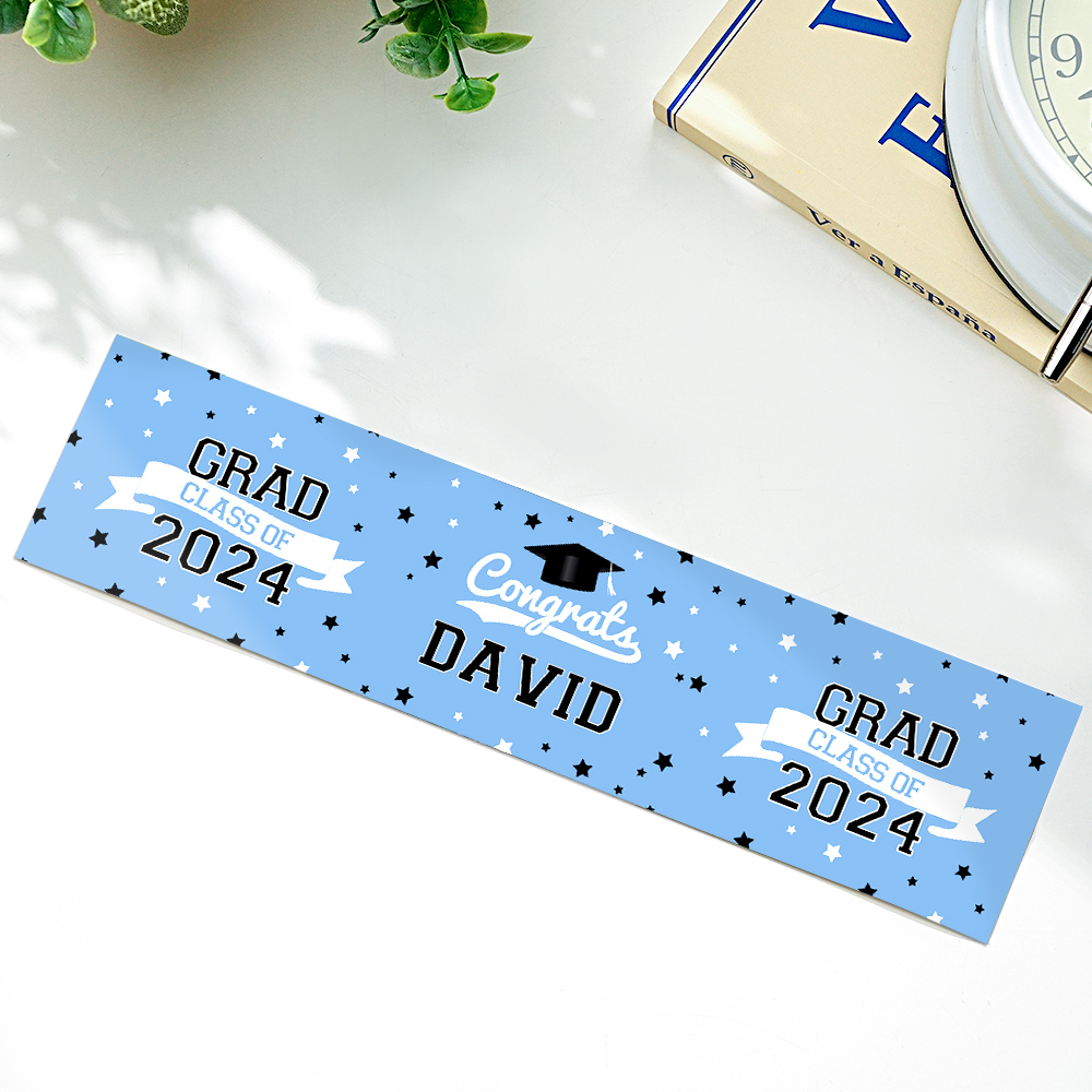 Personalized Class of 2024 Waterproof Graduation Water Bottle Labels Stickers with Name Set of 20 Gift for Graduates