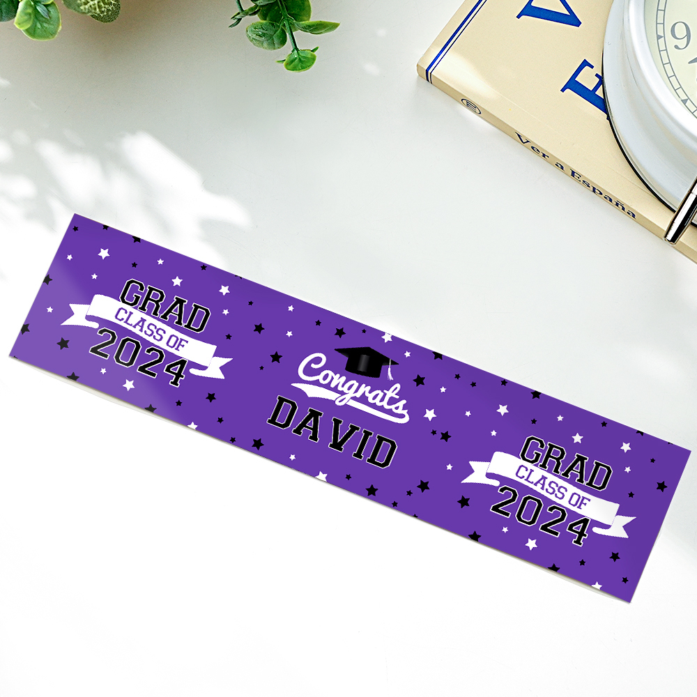 Personalized Class of 2024 Waterproof Graduation Water Bottle Labels Stickers with Name Set of 20 Gift for Graduates