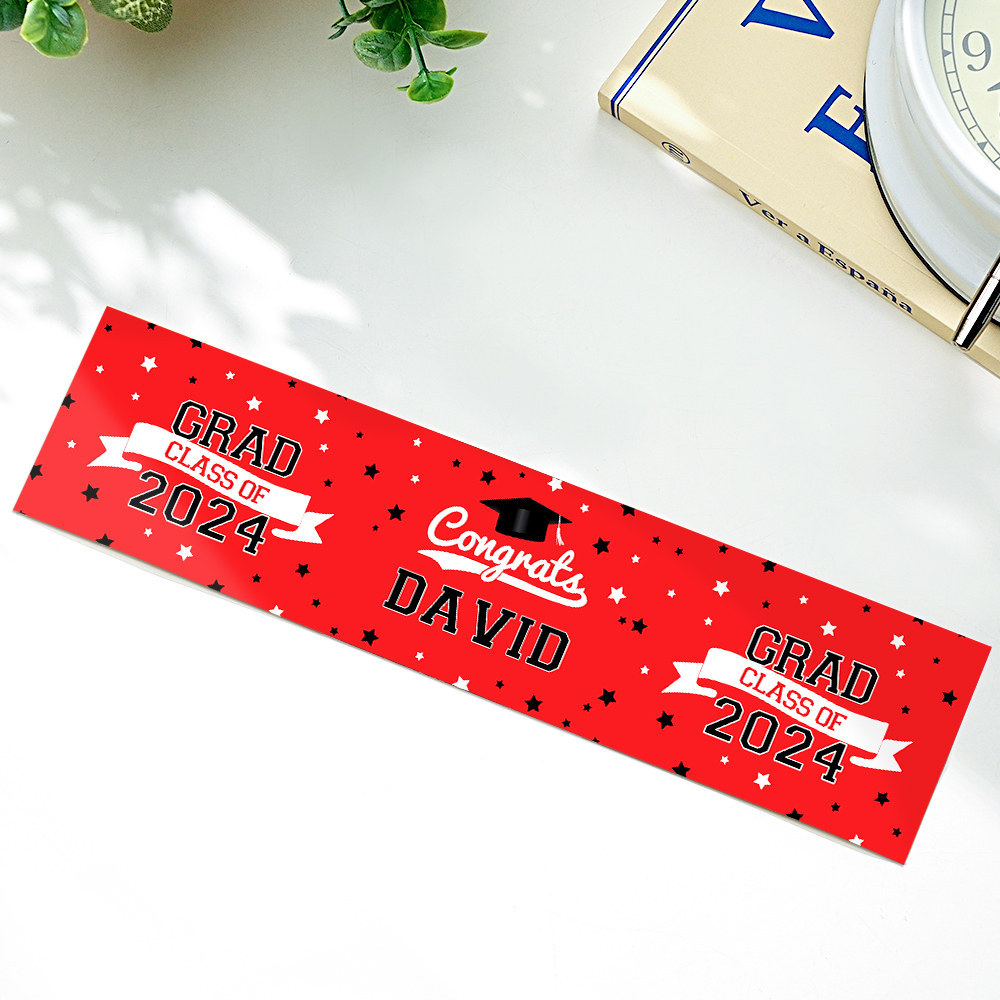 Personalized Class of 2024 Waterproof Graduation Water Bottle Labels Stickers with Name Set of 20 Gift for Graduates
