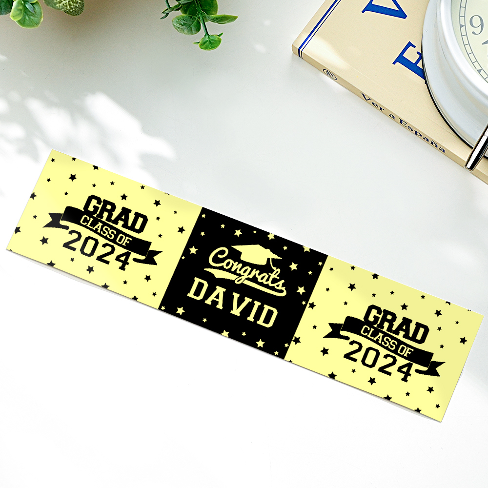 Personalized Class of 2024 Waterproof Graduation Water Bottle Labels Stickers with Name Set of 20 Gift for Graduates