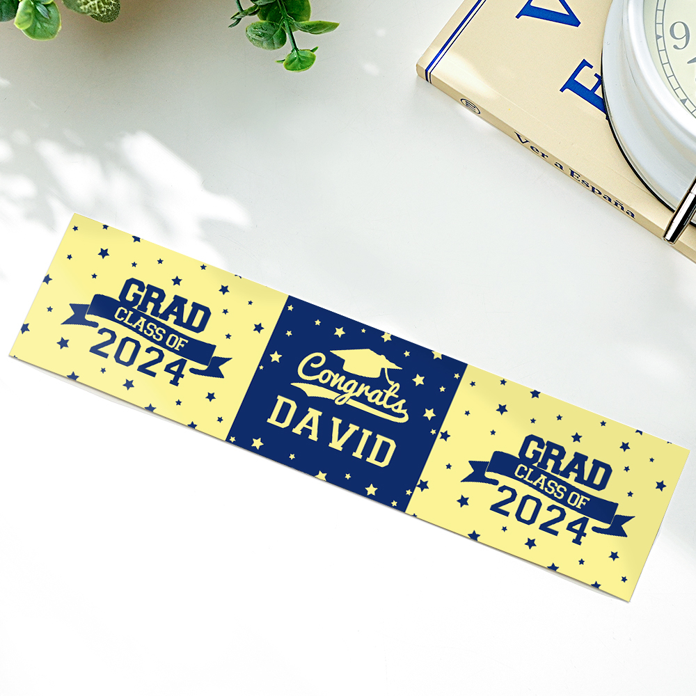 Personalized Class of 2024 Waterproof Graduation Water Bottle Labels Stickers with Name Set of 20 Gift for Graduates