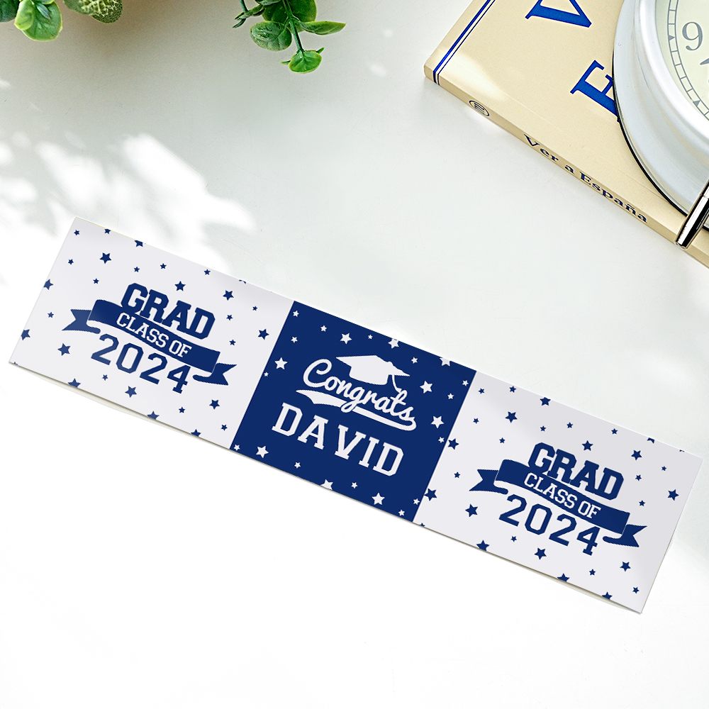 Personalized Class of 2024 Waterproof Graduation Water Bottle Labels Stickers with Name Set of 20 Gift for Graduates