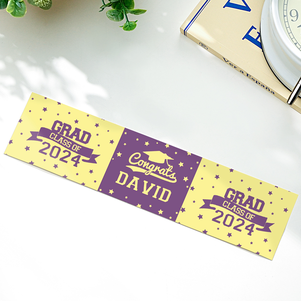 Personalized Class of 2024 Waterproof Graduation Water Bottle Labels Stickers with Name Set of 20 Gift for Graduates