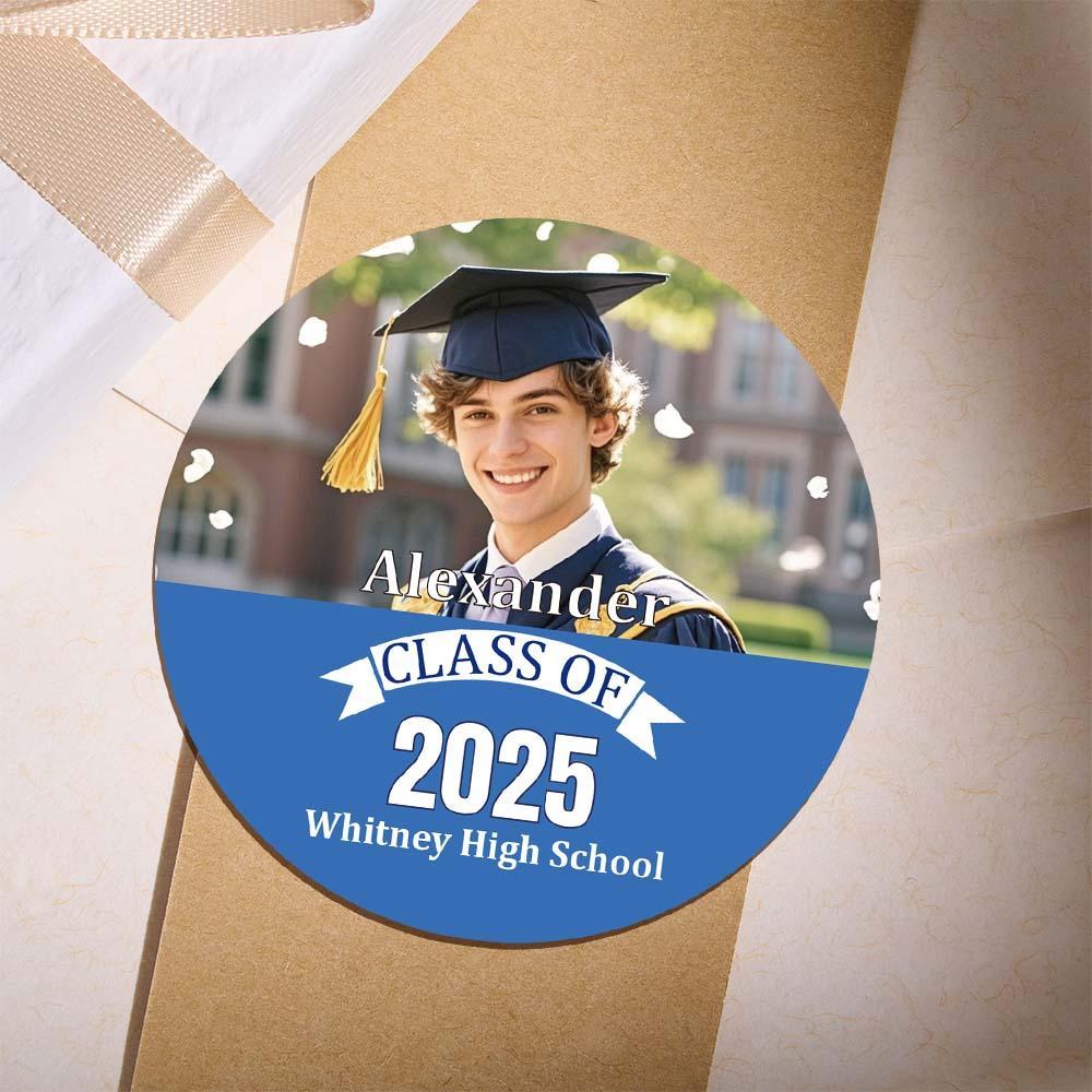 Custom Photo And School Name Class Of 2025 Graduation Roll Sticker