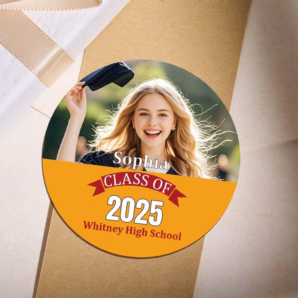 Custom Photo And School Name Class Of 2025 Graduation Roll Sticker