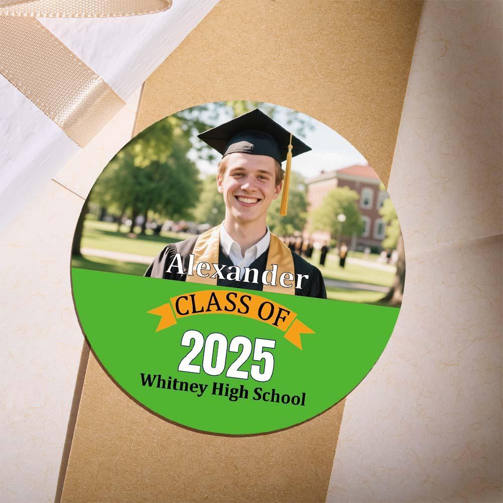 Custom Photo And School Name Class Of 2025 Graduation Roll Sticker