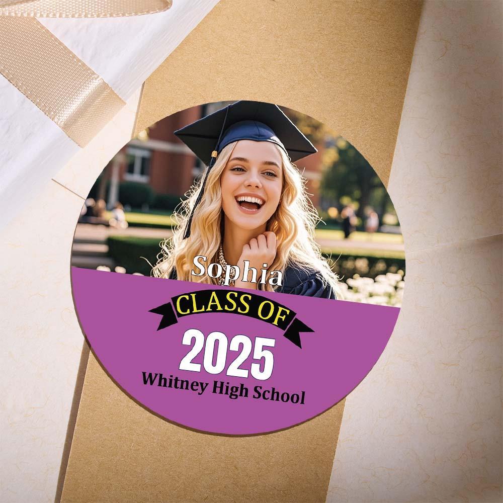 Custom Photo And School Name Class Of 2025 Graduation Roll Sticker