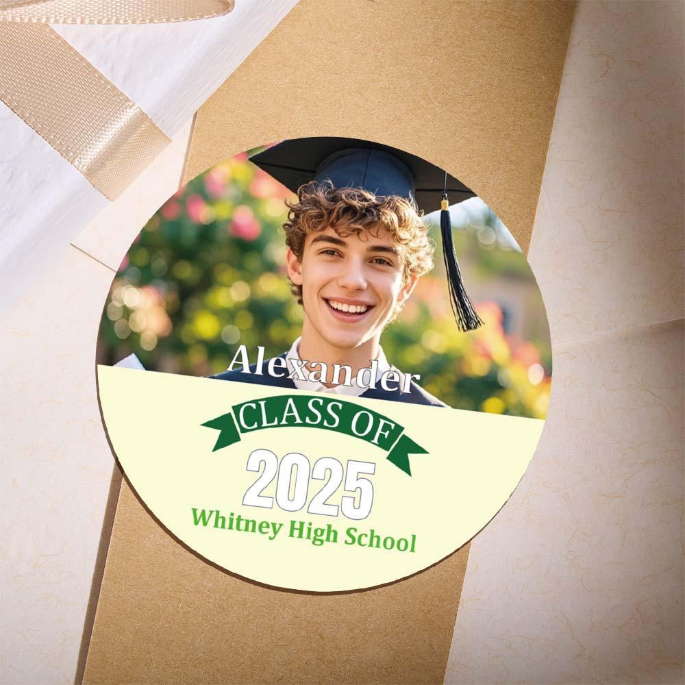 Custom Photo And School Name Class Of 2025 Graduation Roll Sticker