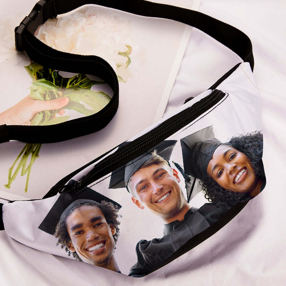 Graduation Gift Photo Waist Bag Personlized Picture Sports Bag Custom Full Print Pack - Get Photo Blanket