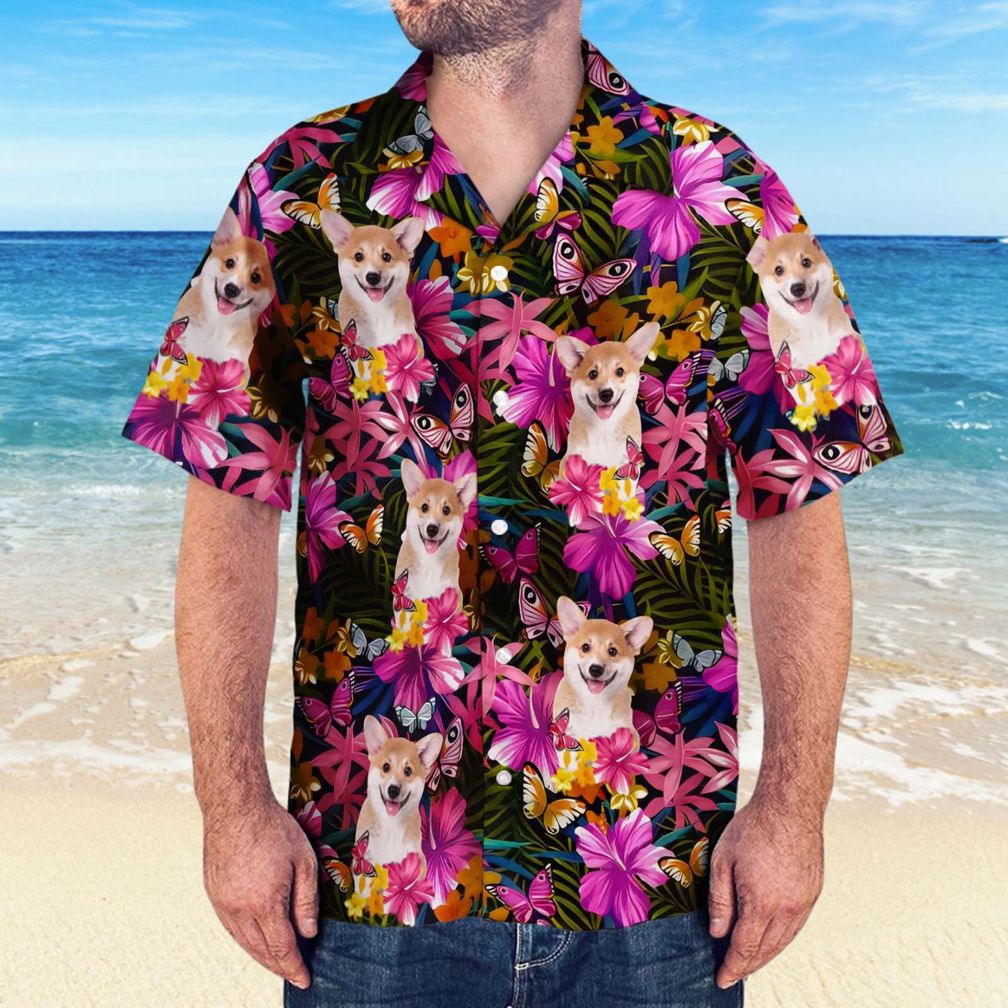 Custom Photo It's Summer & Time For Wandering - Dog & Cat Personalized Custom Unisex Tropical Hawaiian Aloha Shirt - Summer Vacation Gift, Gift For Pet Owners, Pet Lovers