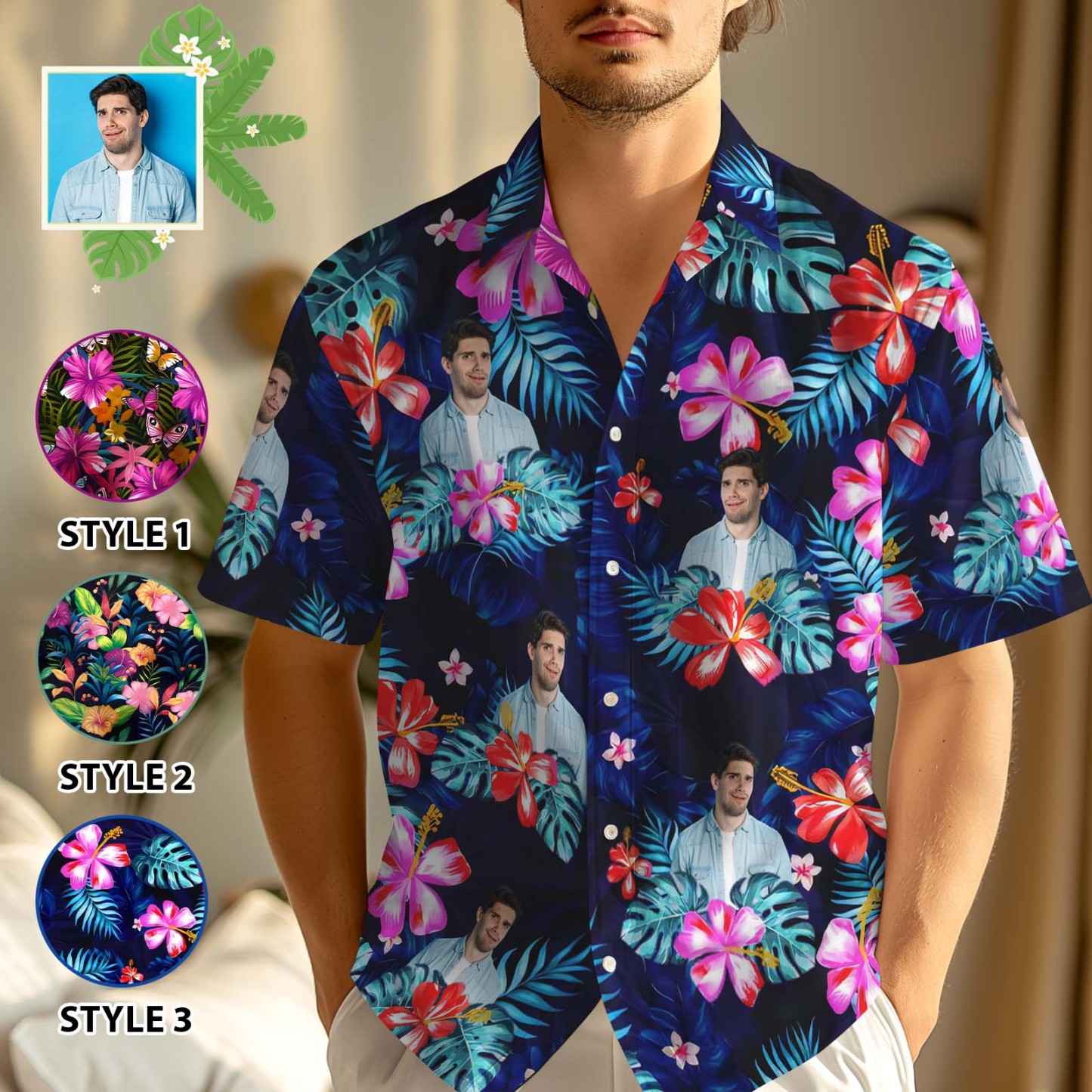 Custom Photo It's Summer & Time For Wandering - Dog & Cat Personalized Custom Unisex Tropical Hawaiian Aloha Shirt - Summer Vacation Gift, Gift For Pet Owners, Pet Lovers