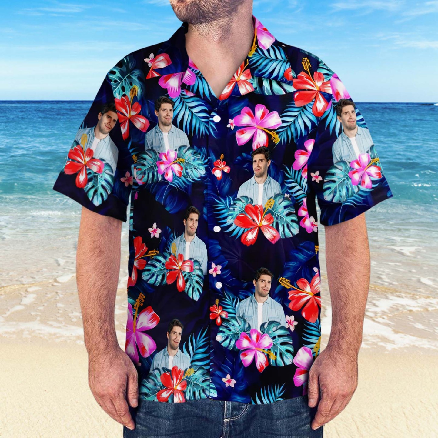 Custom Photo It's Summer & Time For Wandering - Dog & Cat Personalized Custom Unisex Tropical Hawaiian Aloha Shirt - Summer Vacation Gift, Gift For Pet Owners, Pet Lovers