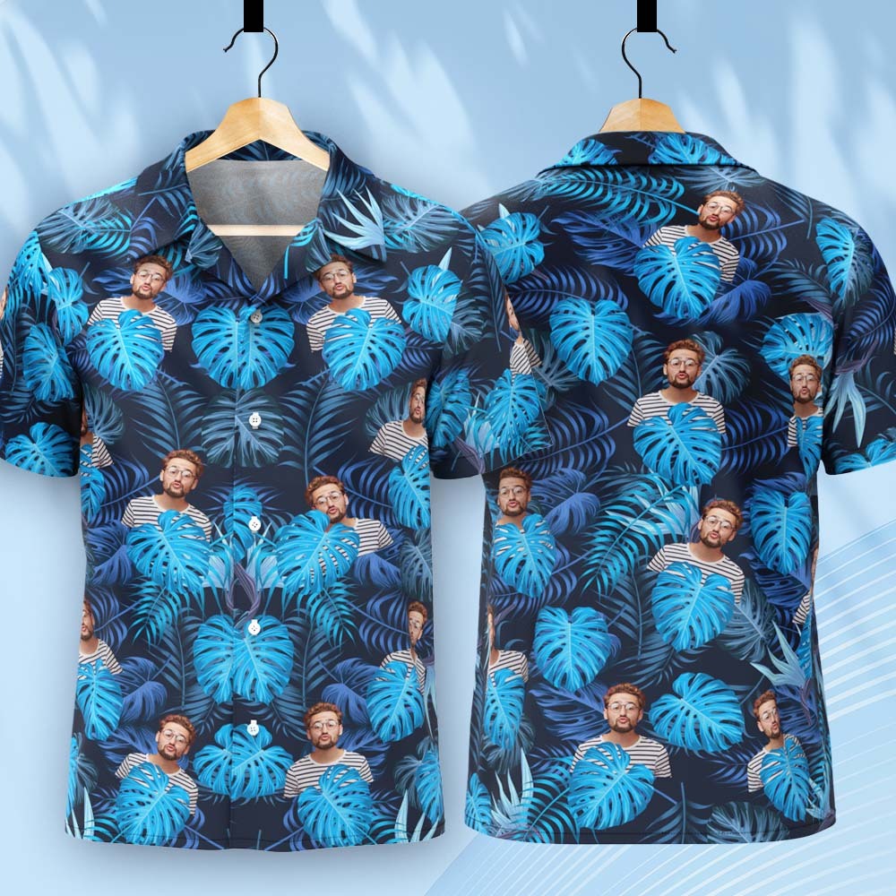 Custom Vintage Hawaiian Shirts Photo Button-down Shirts With Hawaiian Style Pattern Gifts For Him - Get Photo Blanket