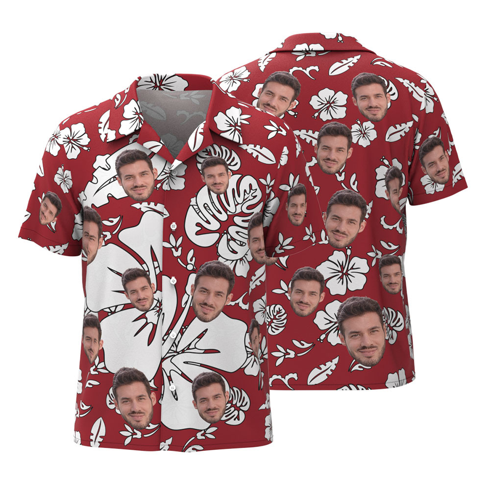 Custom Hawaiian Vintage Shirts Face Button-down Shirts With Hawaiian Style Pattern - Get Photo Blanket