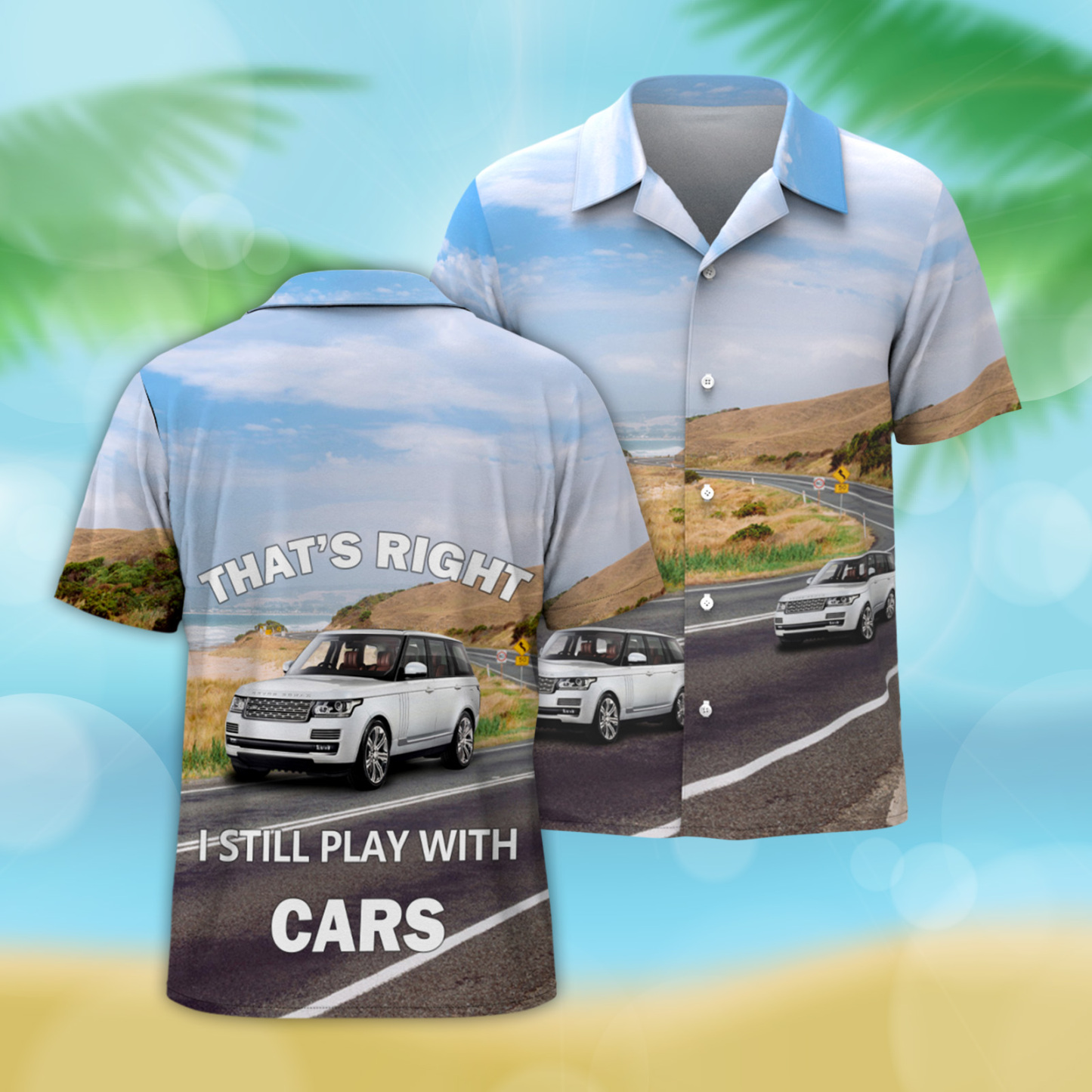 Upload Car/Motorcycle Photo Custom Hawaiian Shirts - Highway Driving Shirt For Him - Get Photo Blanket