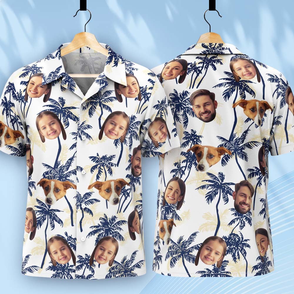 Custom Hawaiian Shirt with Face, Custom Hawaiian Shirt for Men Women, Personalized Hawaiian Shirt, Picture Hawaiian Shirt, Gift for Dad