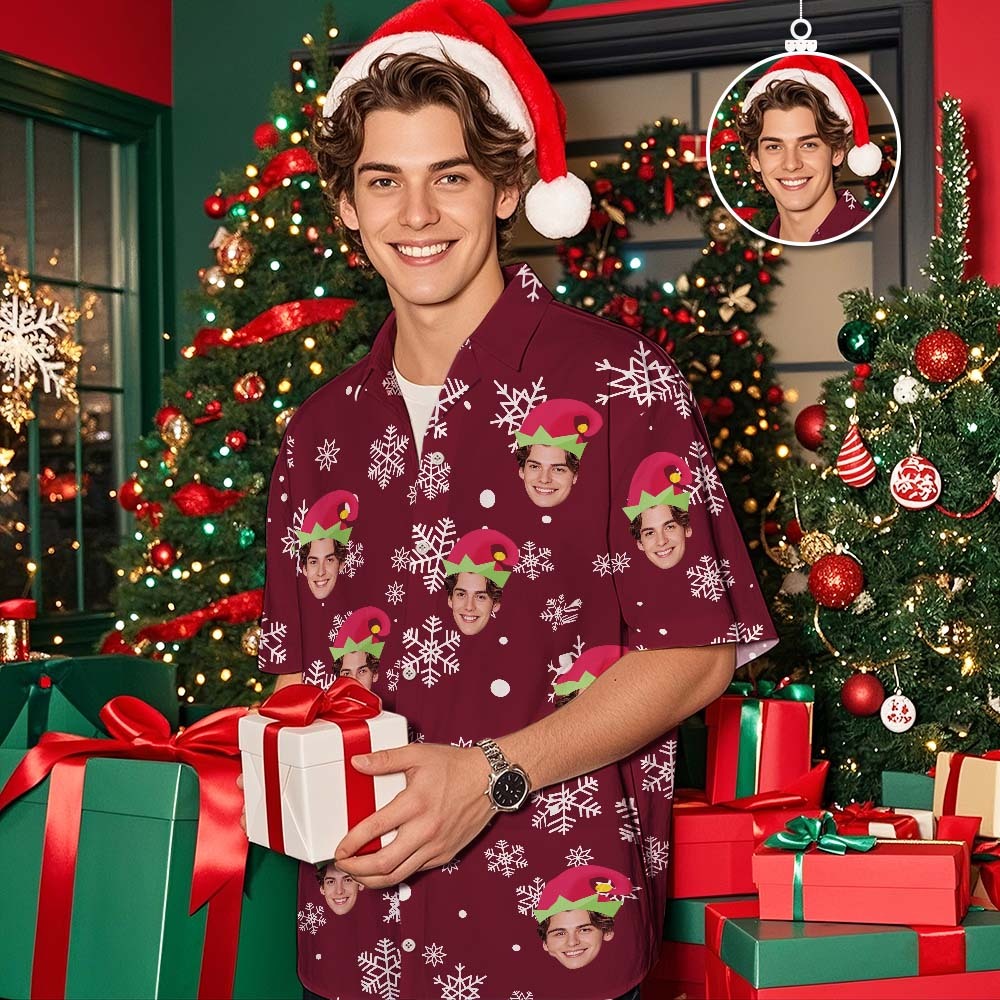 Custom Christmas Shirt with Face, Custom Face Shirt, Christmas Shirt Family, Xmas Shirt, Custom Picture Hawaiian Shirt for Bachelor Party - Get Photo Blanket