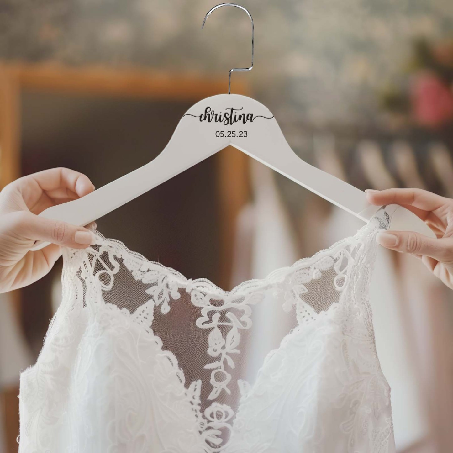 Personalized Bridesmaid Hangers Wedding Hanger Wooden Engraved Hanger Bridal Dress Hanger Wedding Name Hangers