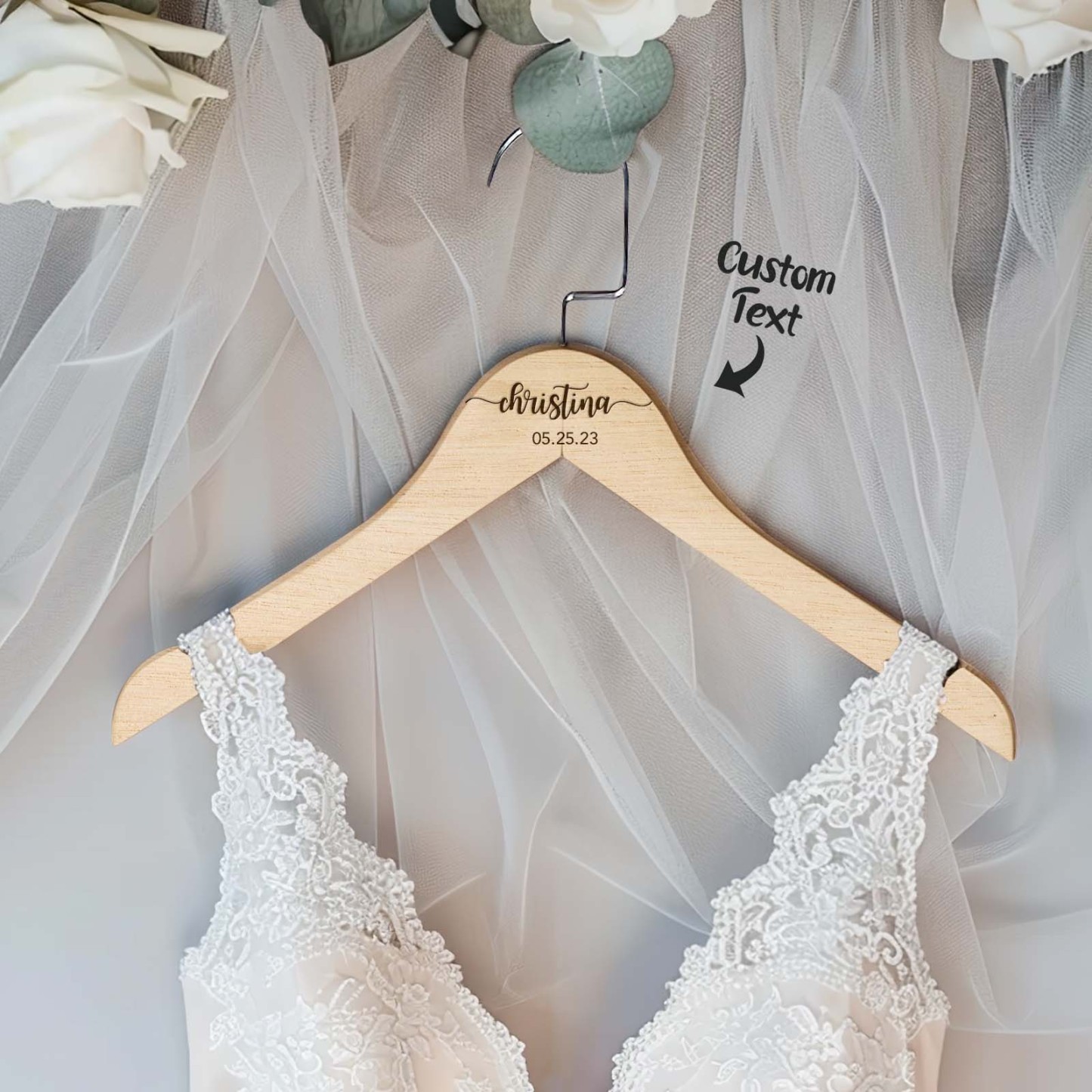 Personalized Bridesmaid Hangers Wedding Hanger Wooden Engraved Hanger Bridal Dress Hanger Wedding Name Hangers