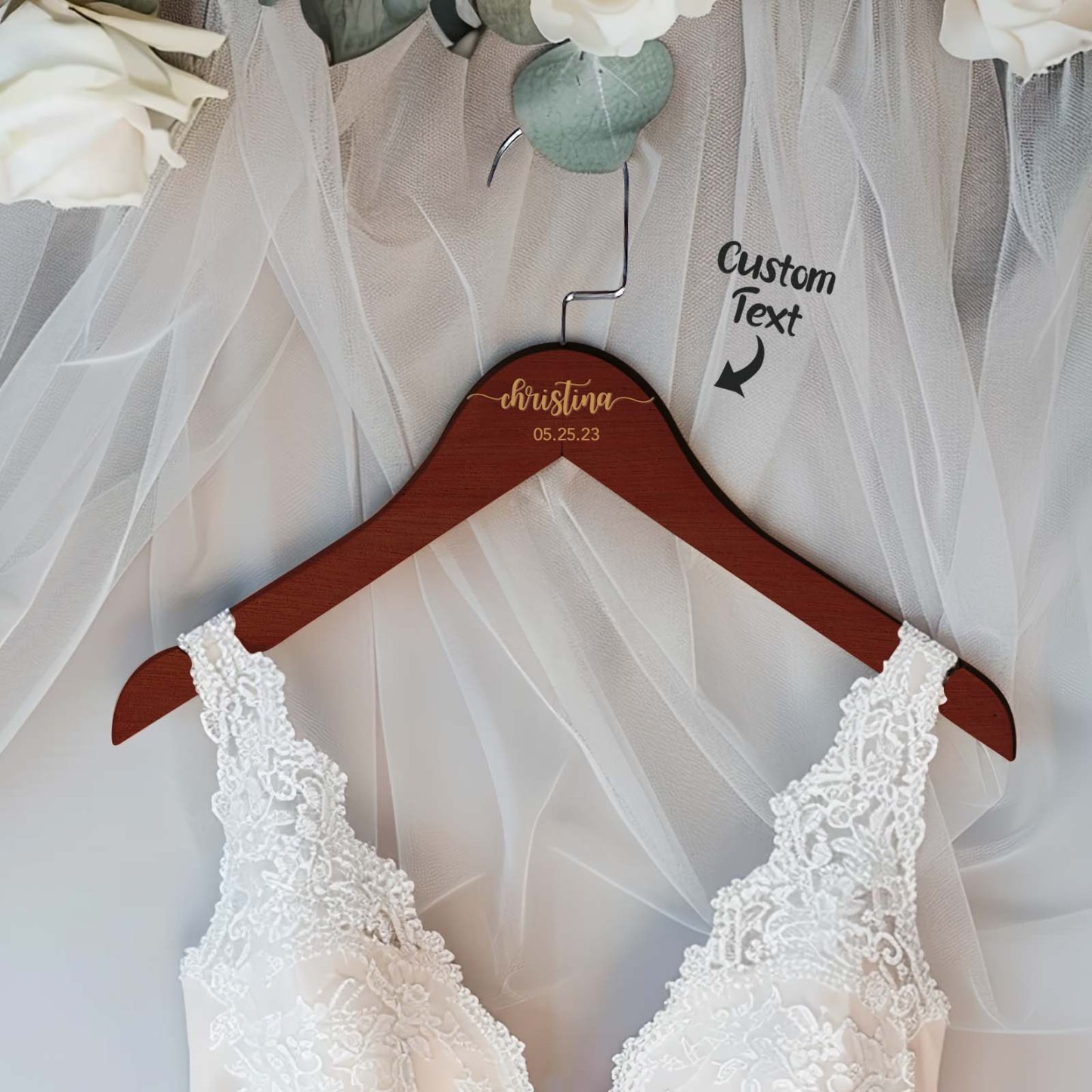 Personalized Bridesmaid Hangers Wedding Hanger Wooden Engraved Hanger Bridal Dress Hanger Wedding Name Hangers