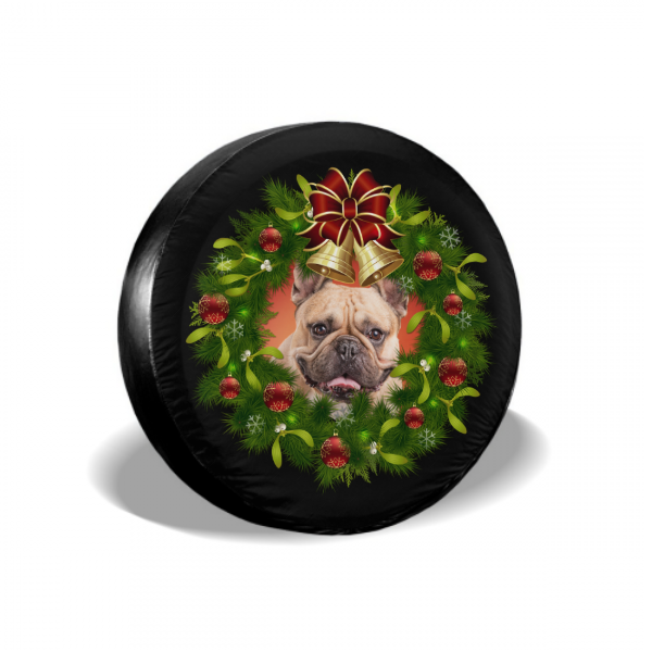 Custom Santa Wreath Spare Tire Cover - MyFaceTshirt