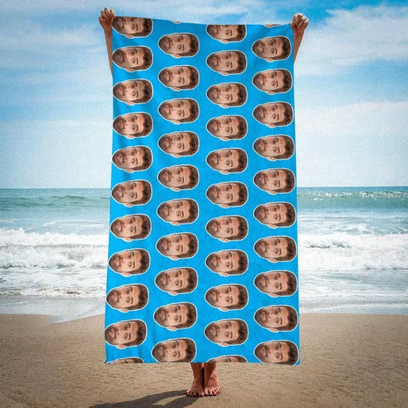Custom Photo Face Beach Towel Face Towel, Best Friend Gift 80*160cm