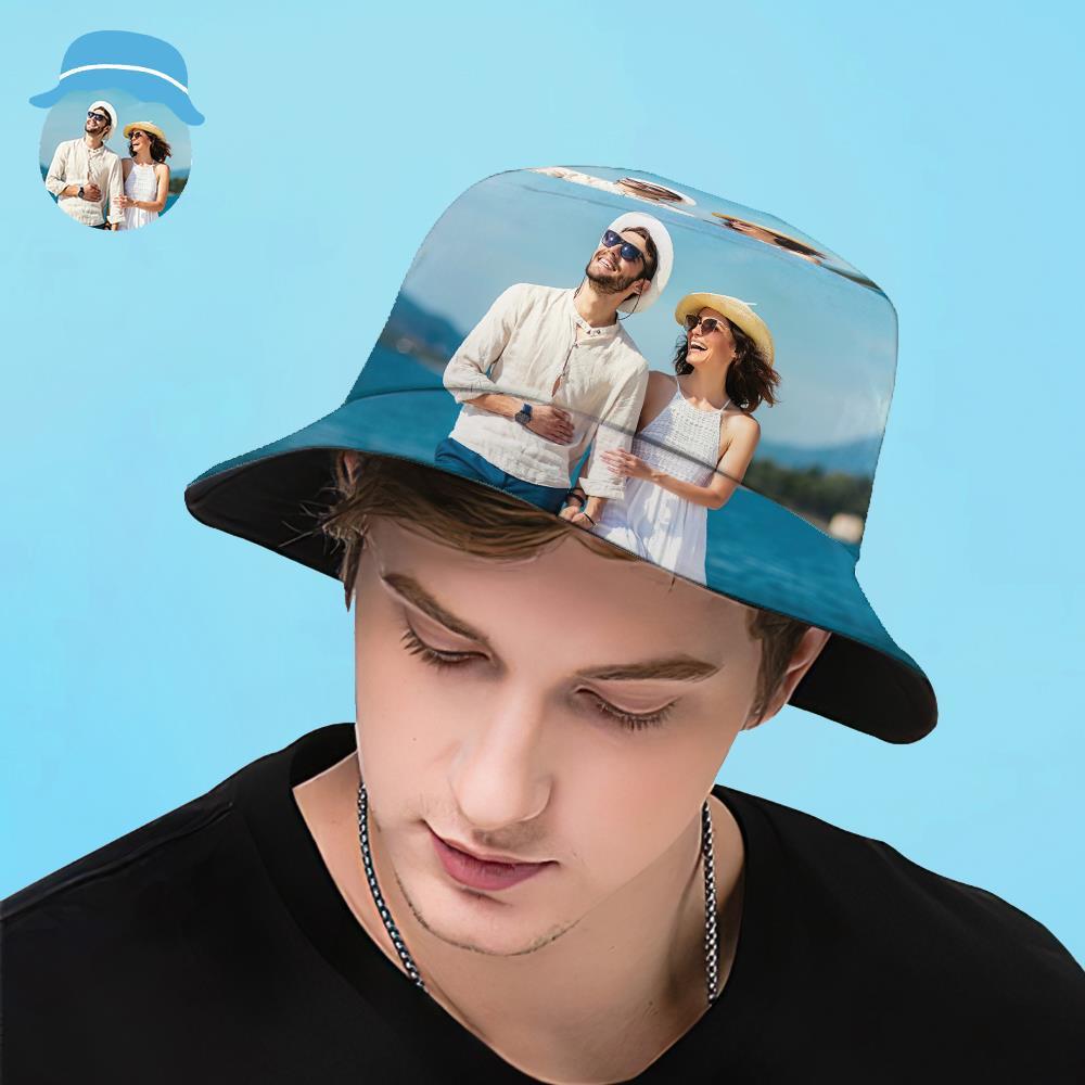 Custom Bucket Hat Unisex Photo Bucket Hat Personalize Wide Brim Outdoor Summer Cap Hiking Beach Sports Hats Gift for Lover-MyHawaiianShirts