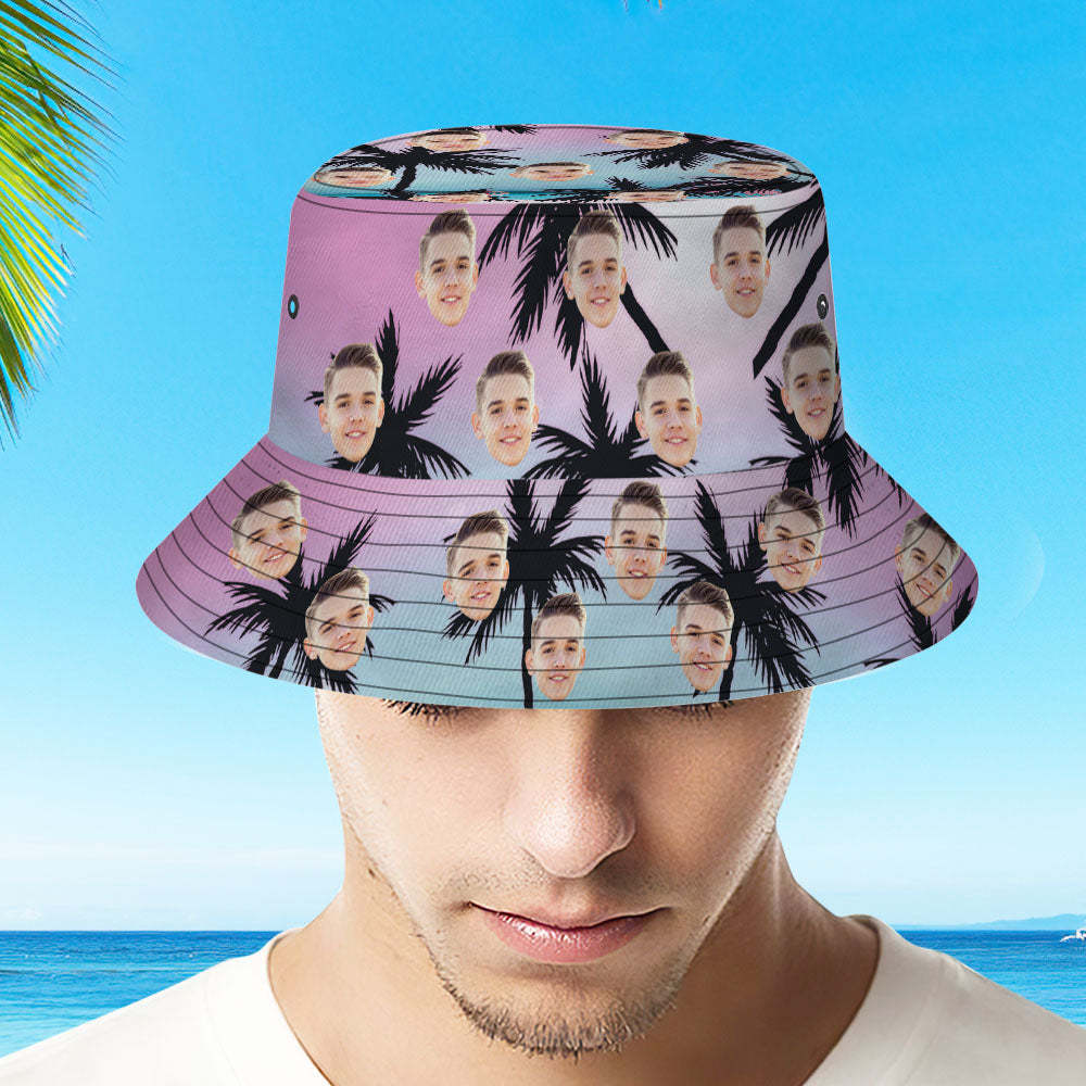 Custom Coconut Tree Hawaiian Fisherman Hat Bucket Hat Beach Sports Hat-MyHawaiianShirts
