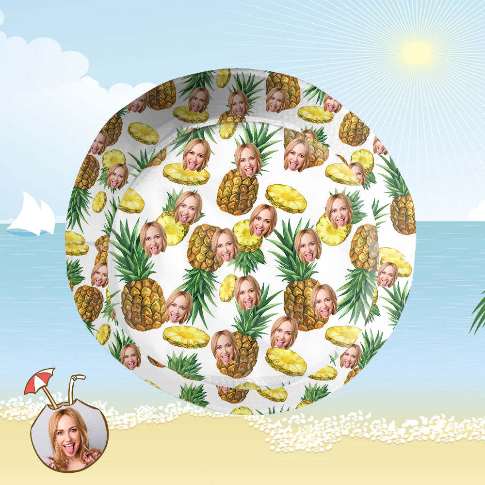 Custom Bucket Hat Personalized Face All Over Print Tropical Flower Print Hawaiian Fisherman Hat - Pineapple-MyHawaiianShirts