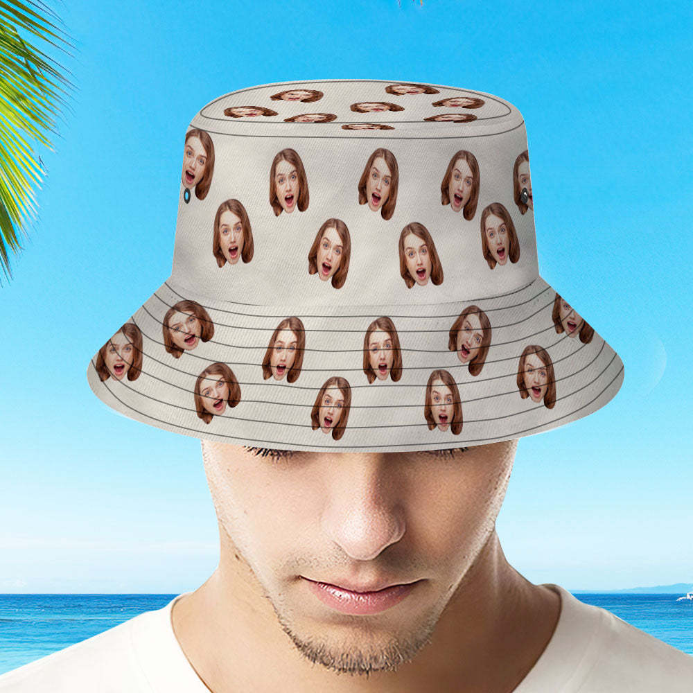 Custom Bucket Hat Unisex Face Bucket Hat Personalize Wide Brim Outdoor Summer Cap Hiking Beach Sports Hats Gift for Lover-MyHawaiianShirts