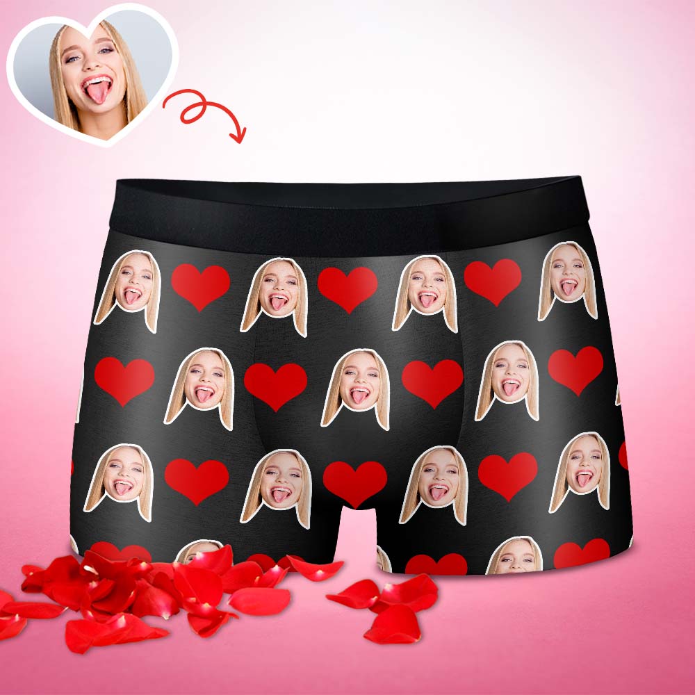 Men's Custom Face Boxer Shorts Personalized Photo Girlfriend Wedding Anniversary Gifts