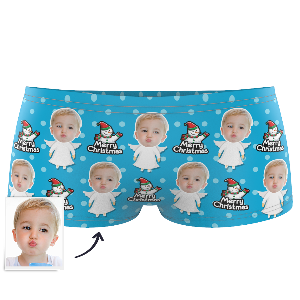 Christmas Angel Kids Custom Face Boxer Briefs幕Getphotoblanket
