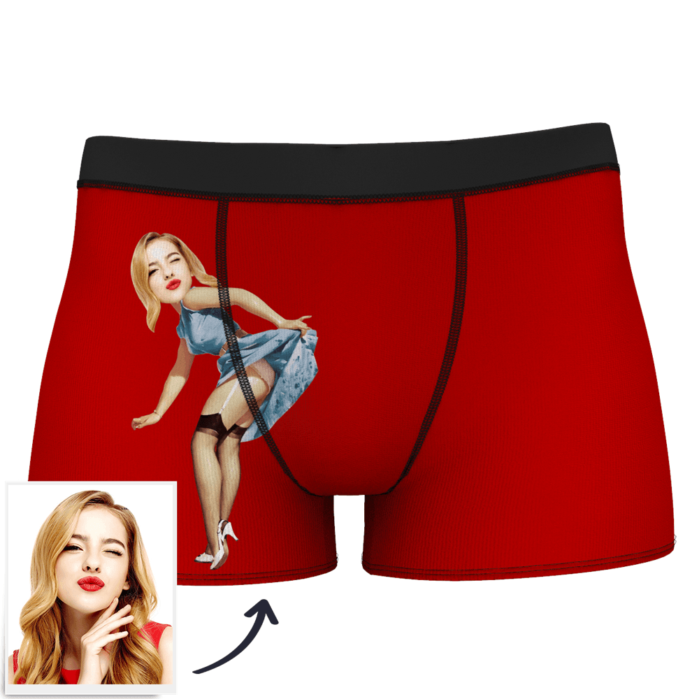 Men's Custom Face On Body Boxer Shorts Funny Face Boxer