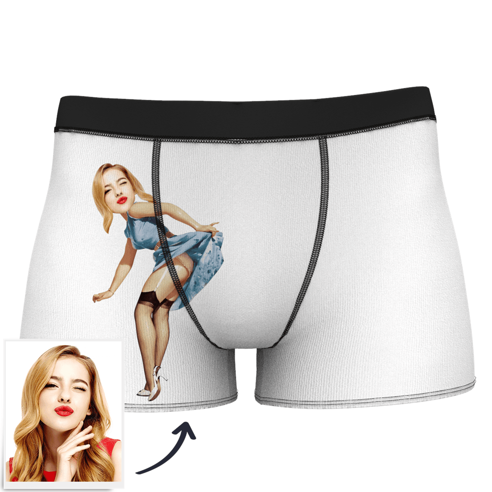 Men's Custom Face On Body Boxer Shorts Funny Face Boxer