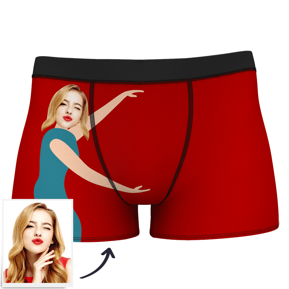 Men's Custom Face On Body Boxer Shorts Funny Face Boxer