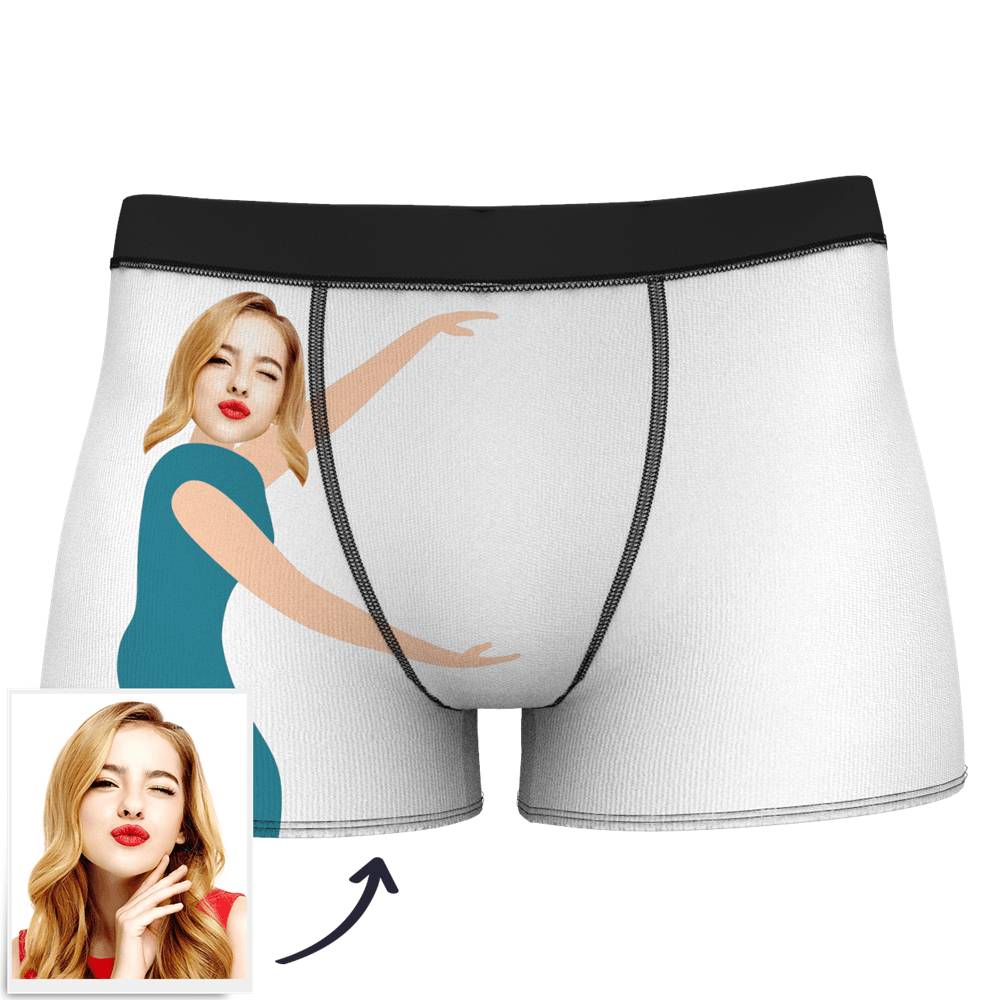 Men's Custom Face On Body Boxer Shorts Funny Face Boxer