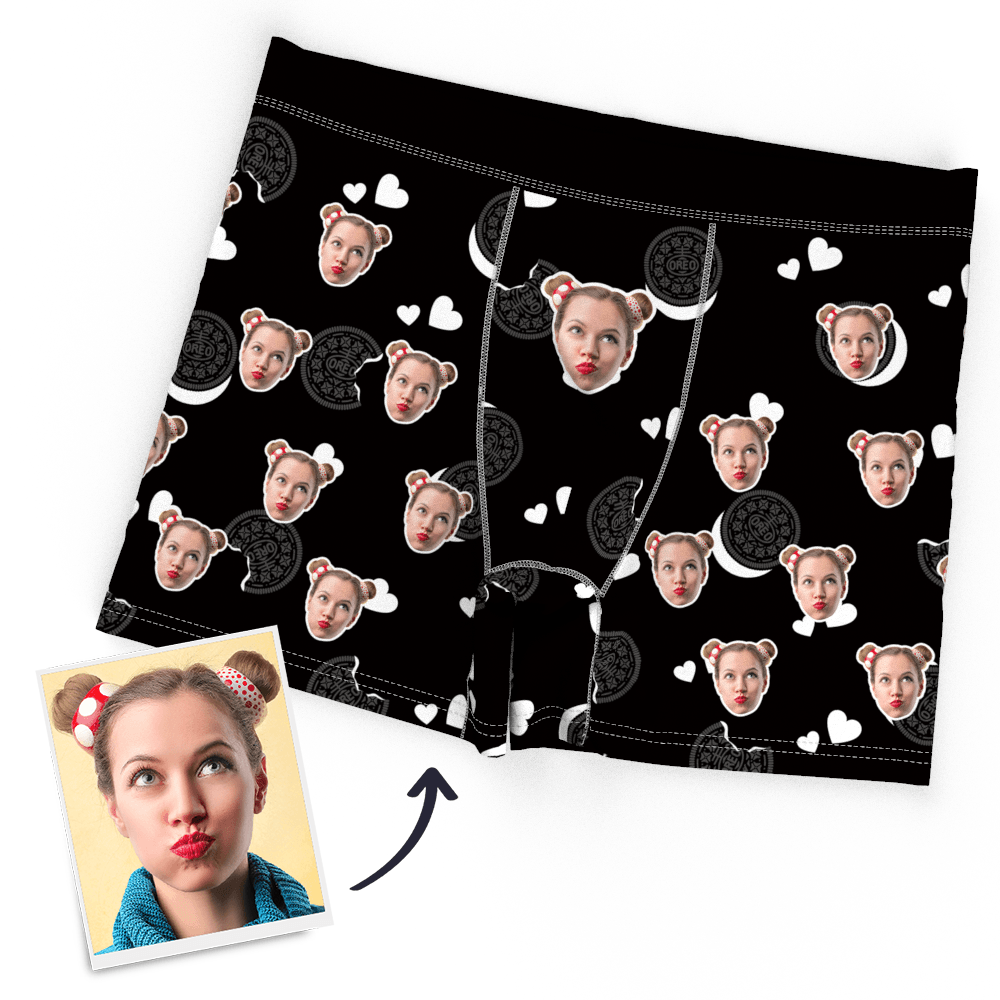 Men's Personalized Boxer Oreo Shorts - Funny Face boxer