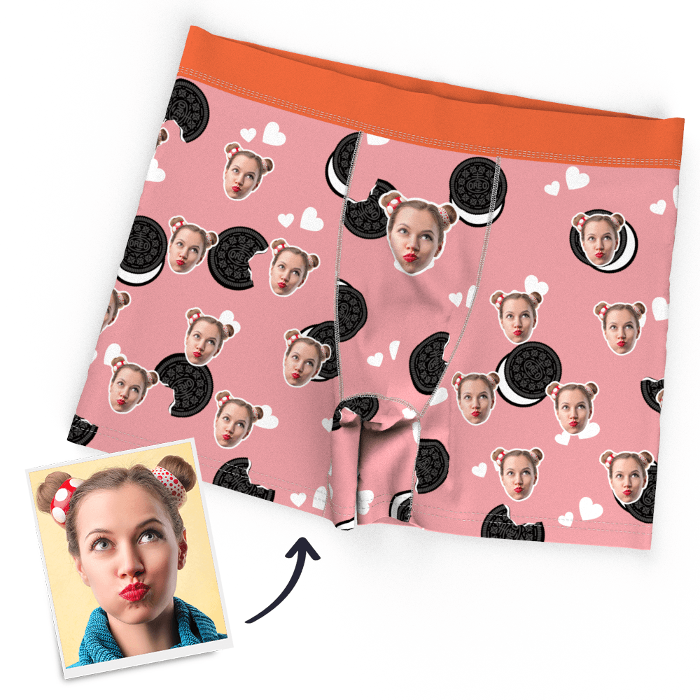 Men's Personalized Boxer Oreo Shorts - Funny Face boxer