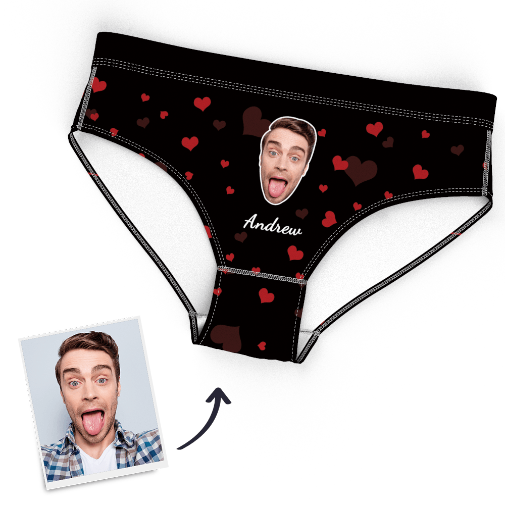 Personalized Women Face Panties Love Heart Panties