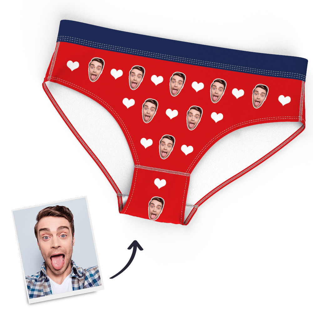 Personalized Women Face Panties Love Heart Panties