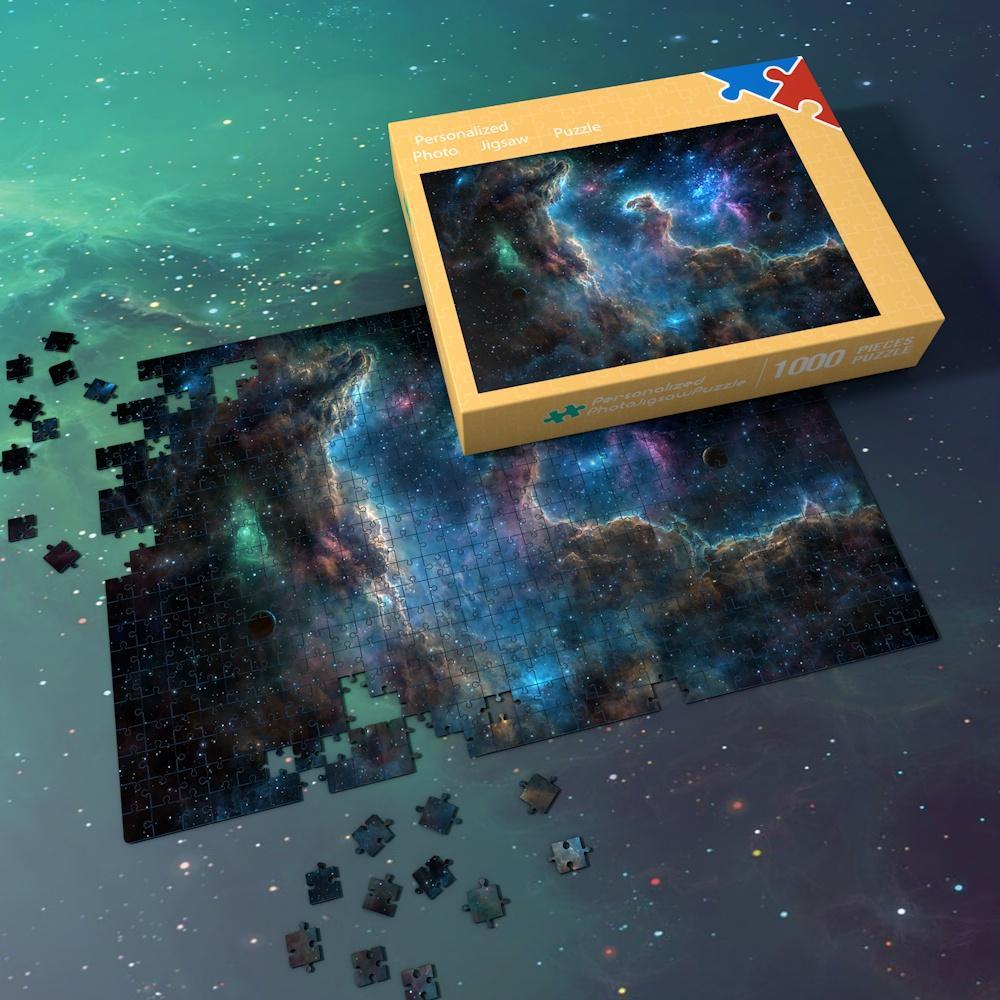 Space Themed Jigsaw Puzzle - Blue-purple Nebula