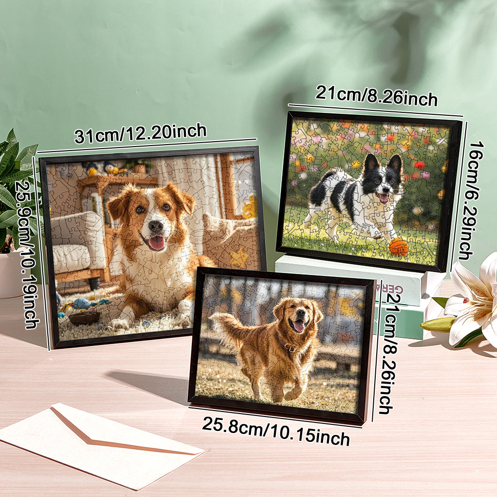 Custom Cat Photo Puzzle Frame Personalized Wooden Cat Shaped Jigsaw Best Gift Ever for Cat Lovers